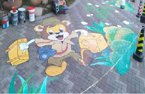 义乌夏季画地面彩绘会遇到的问题