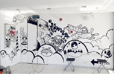 义乌手绘墙并非传统涂鸦。